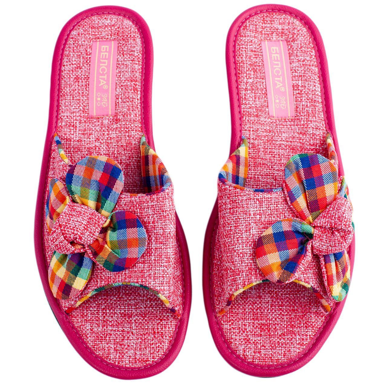 Дамски отворени чехли на украинската фабрика BELSTA от текстил